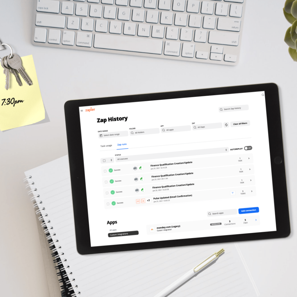 Property Investors Zapier-Monday-Infusionsoft-Keap integration