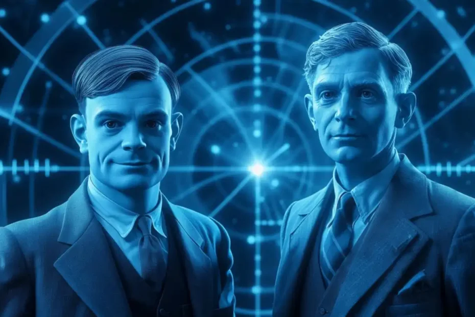 AI Illustration of Alan Turing and Gordon Bell